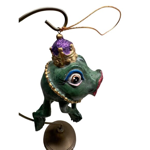 Kathrine Collections Whimsical Frog Hanging Ornament Crown Prince Collectible - Picture 2 of 15